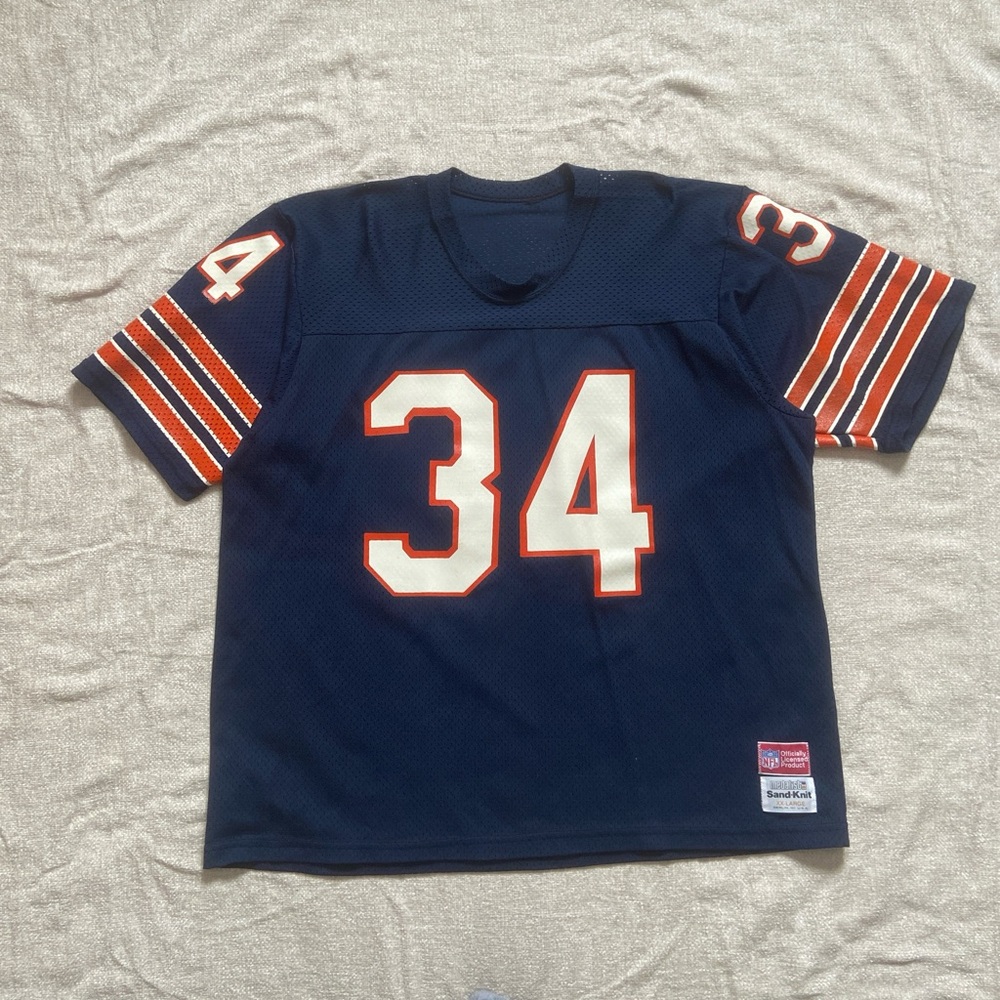 Vintage Walter Payton Chicago Bears Orange and blue NFL football jersey, XXL
